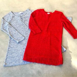 2 Girls Dress 
Place Gray dress size XXL
Cat and jack Red lace dress size XL